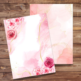 Convite para vazios 5x7 Watercolor Magenta Rosa Ro