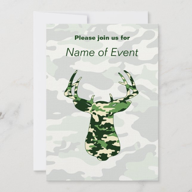 Convite para veados Camo (Frente)