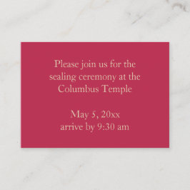 Convite para vedação de templo de diamantes magent