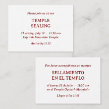 Convite para vedação de templo espanhol-inglês ver