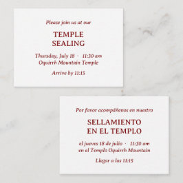 Convite para vedação de templo espanhol-inglês ver