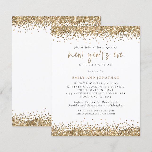 Convite para Véspera de ano novo de Script de Falh (Frente/Verso)