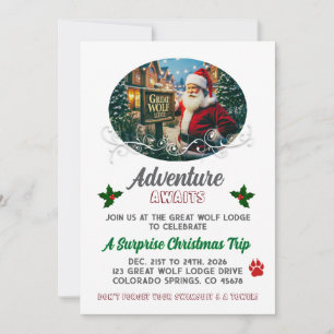 Convite para Viagem Surpresa de Natal Great Wolf L