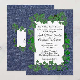 Convite para Vinhas Denim para Casamento de País 5