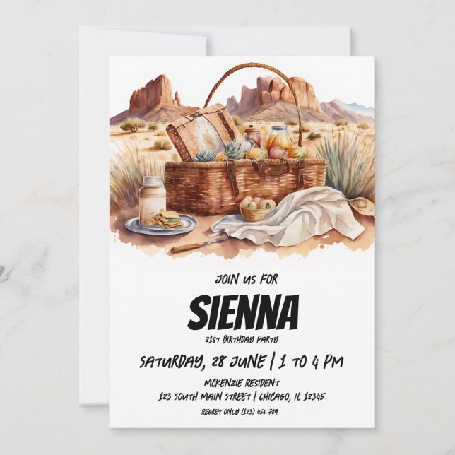 Convite para visualização no deserto do Picnic de  (Frente)