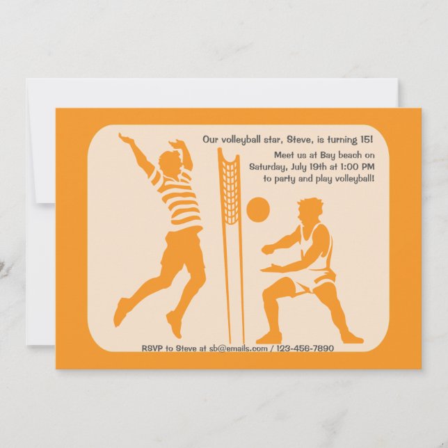 Convite para voleibol de praia (Frente)