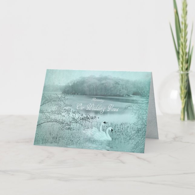 CONVITE PARA VOTOS DE RENOVAÇÃO - Dois Cisnes/Lago (Frente)