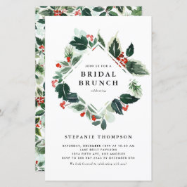 Convite para Winterberry Holly Greenery Bridal Bru