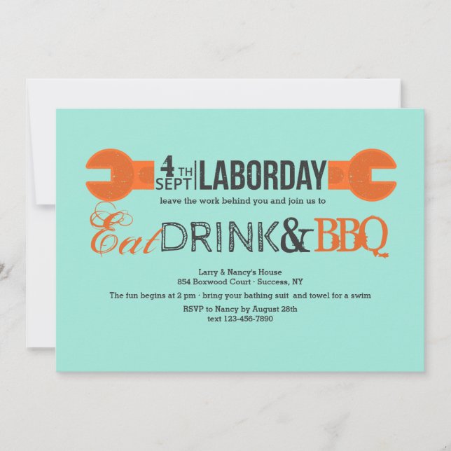 Convite para Wrench no Dia do Trabalho (Frente)