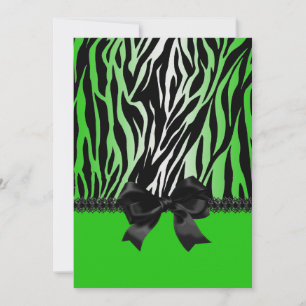 Convite para Zebra Verde Sassy com Arco
