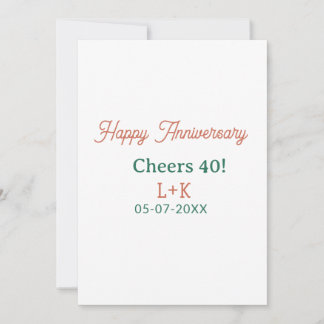 Convite Parabéns 40 anos de aniversário de casamento laran