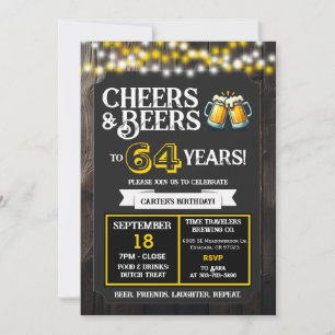 Convite Parabéns à Cervejaria: Cheers e Cervejas pelos 64
