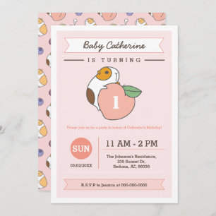 Convite Parabéns a Peach e a Guiné