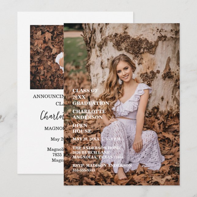 Convite Parabéns ao Formando Foto (Frente/Verso)