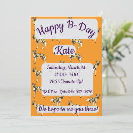 Convite Parabéns aos Cães Selvagens Africanos