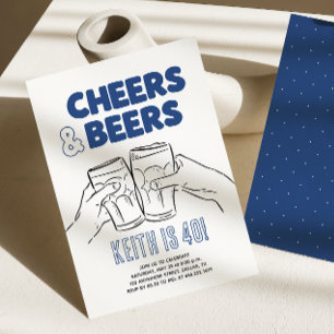 Convite Parabéns & Cervejas Homens 30, 40, 50, 60 Aniversá