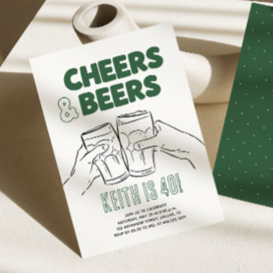 Convite Parabéns & Cervejas Homens 30, 40, 50, 60 Aniversá