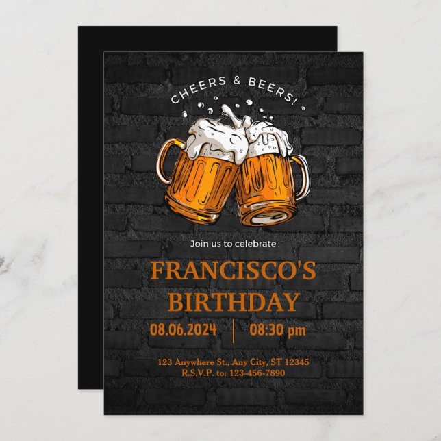 Convite Parabéns Cheers e Bears (Frente/Verso)