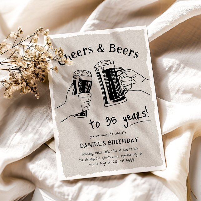 Convite Parabéns com Cheers & Beers para Qualquer Idade de (Criador carregado)