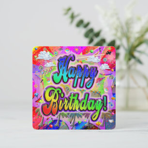 Convite Parabéns com Placa de Aniversário Quadrada do Vist