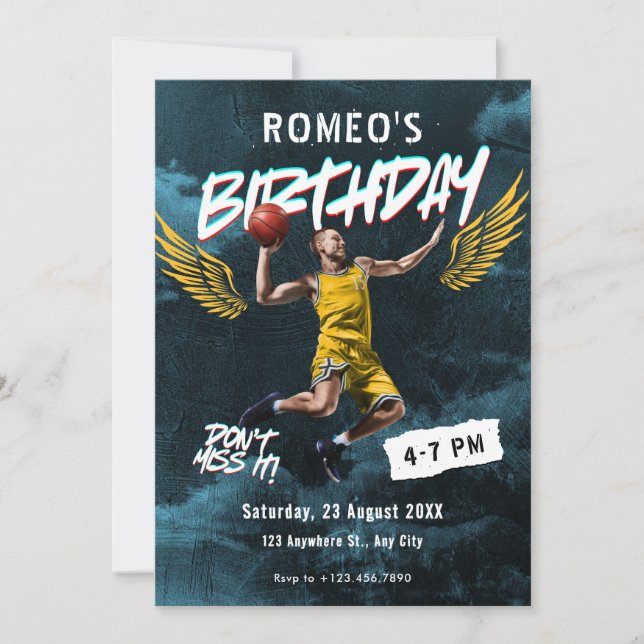 Convite Parabéns de grafite Grunge (Frente)