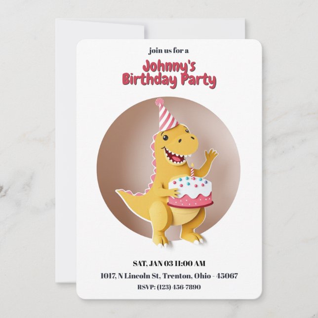 Convite Parabéns Dino (Frente)