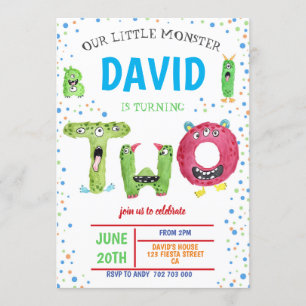 Convite Parabéns do segundo aniversário