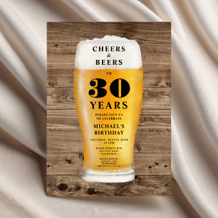 Convite Parabéns E Cervejas Aniversário De 30 Anos