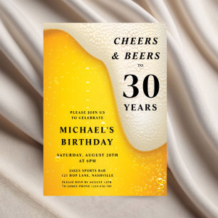 Convite Parabéns e Cervejas Aniversário de 30 anos