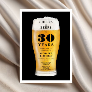 Convite Parabéns e Cervejas Aniversário de 30 anos