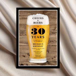 Convite Parabéns e Cervejas Aniversário de 30 anos