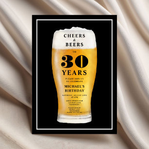 Convite Parabéns e Cervejas Aniversário de 30 anos