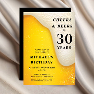 Convite Parabéns e Cervejas Aniversário de 30 anos