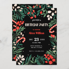 Convite Parabéns florais negros