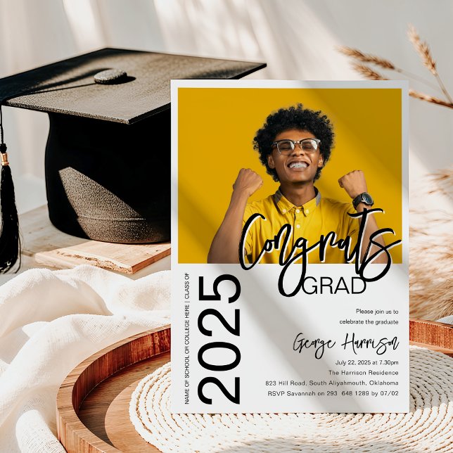 Convite Parabéns Graduado | Foto Graduação (Criador carregado)