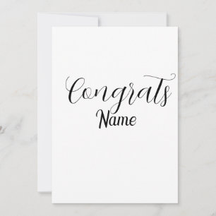 Convite Parabéns graduado nome simples minimal ano turma 