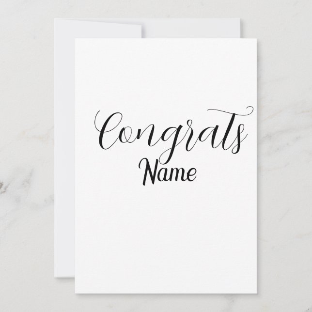 Convite Parabéns graduado nome simples minimal ano turma  (Frente)
