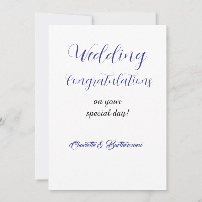 Convite Parabéns no seu casamento (Frente)