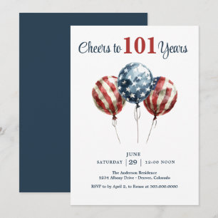 Convite Parabéns para os 101 Anos de Aniversário 