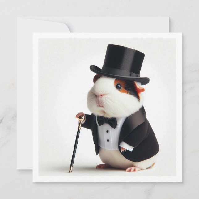 Convite Parabéns para porcos guineenses, graduação em porc (Frente)