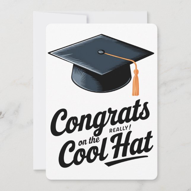 Convite Parabéns Pela Legal Formatação Engraçada De Chapéu (Frente)