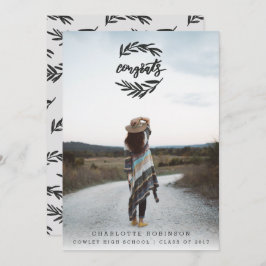 CONVITE PARABÉNS PELO RETRATO DE WREATH PRETO E BRANCO