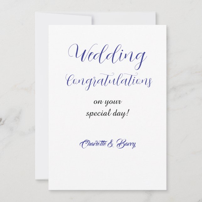 Convite Parabéns pelo seu casamento  (Frente)
