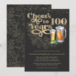 Convite Parabéns pelos 100 Anos Festa de Aniversário de
