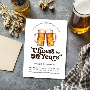 Convite Parabéns pelos 30 Anos Cerveja para Adultos Aniver