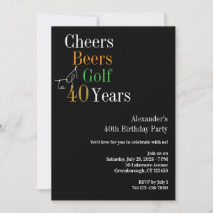 Convite Parabéns pelos 40 Anos Cheers Cervejas e Golfe