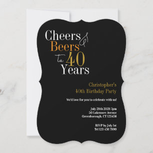 Convite Parabéns pelos 40 Anos, Cheers e Cervejas Festa
