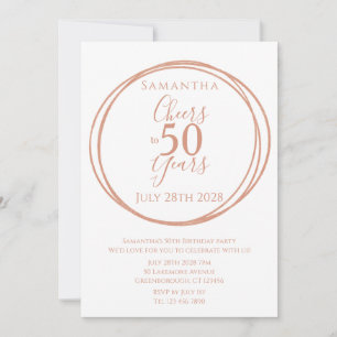 Convite Parabéns pelos 50 Anos de Idade 50 Anos Festa Rose
