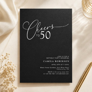 Convite Parabéns pelos 50 Modernos Aniversário de 50 anos