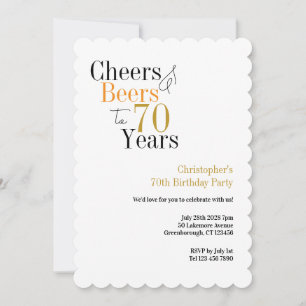 Convite Parabéns pelos 70 Anos Festa Mínima de Cervejas e